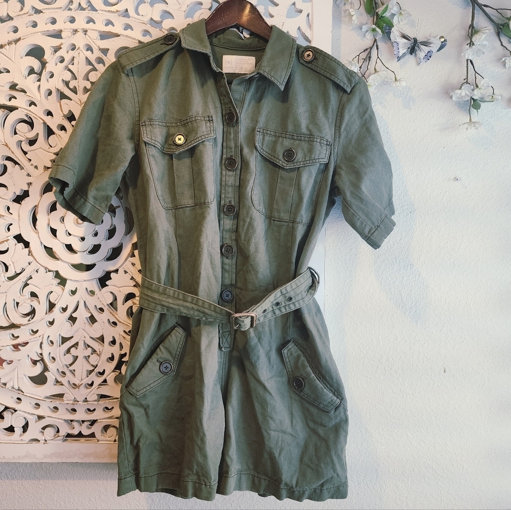 Heritage collection of Banana Republic romper Olive Color Sz 4 - Picture 2 of 15